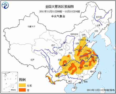 大霧藍(lán)色預(yù)警：鄂湘贛皖等地有大霧