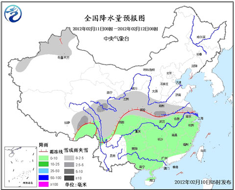 南方雨水持續(xù) 沿江地區(qū)將有降雪