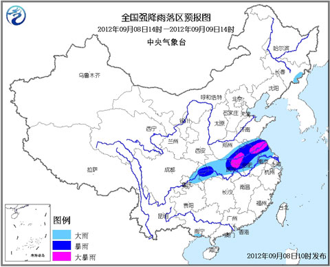 暴雨藍(lán)色預(yù)警：鄂豫蘇皖局部有大暴雨