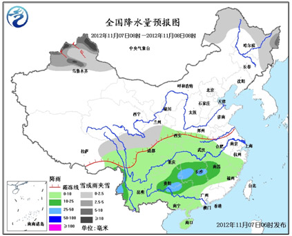 新疆東北降雪較強 南方陰雨多天氣濕冷