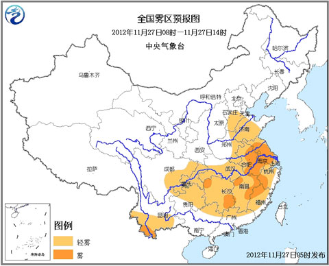 大霧藍(lán)色預(yù)警：蘇皖浙閩等局地能見(jiàn)度不足200米