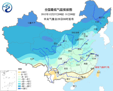 北方嚴(yán)寒將加重 南方雨雪持續(xù)天氣陰冷