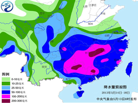 14日至18日南方地區(qū)將再次出現強降雨 