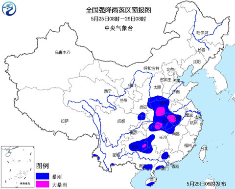 暴雨黃色預(yù)警：河南湖北貴州局地有大暴雨