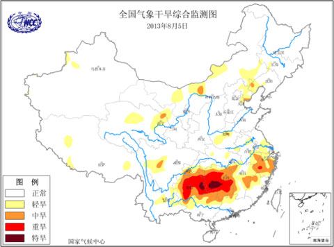 干旱黃色預警：黔湘鄂浙贛存在中度到重度氣象干旱