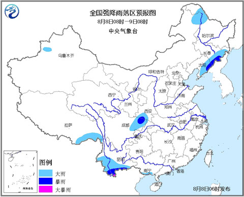 暴雨藍(lán)色預(yù)警：川桂遼滇等局地有暴雨