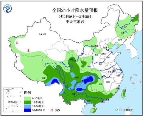 西南華南等地有較強降雨 東部降雨稀少強度弱