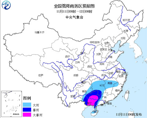 暴雨黃色預(yù)警：廣西湖南等局地有暴雨