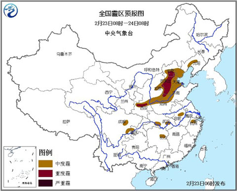 霾黃色預(yù)警：京津冀及陜西關(guān)中部分地區(qū)有重度霾