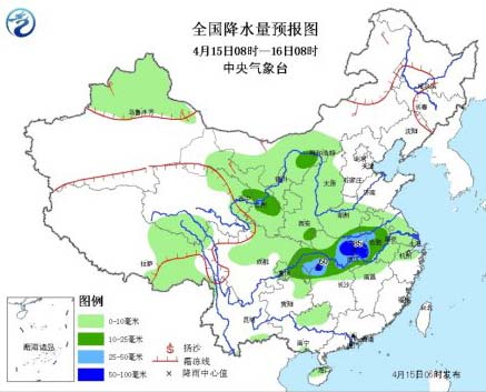 新疆東北氣溫“跳水” 長(zhǎng)江中下游地區(qū)多降水