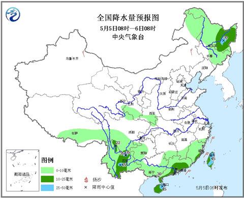 東北多陣性降水利于緩解旱情 華南有較強(qiáng)降水