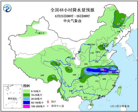 江南華南雨勢減弱 華北東北仍多雷陣雨