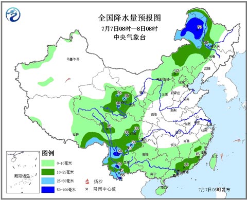 東北和西南局地有暴雨 江南華南悶熱少雨