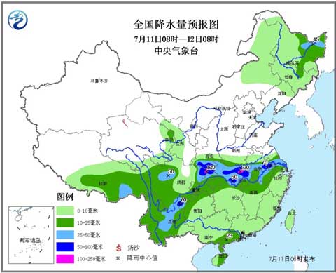 今起長江中下游雨勢再度加強 江南華南高溫縮減