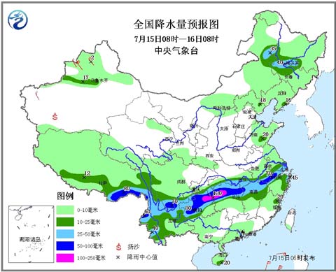 西南至長(zhǎng)江中下游10省市仍有暴雨 明起減弱