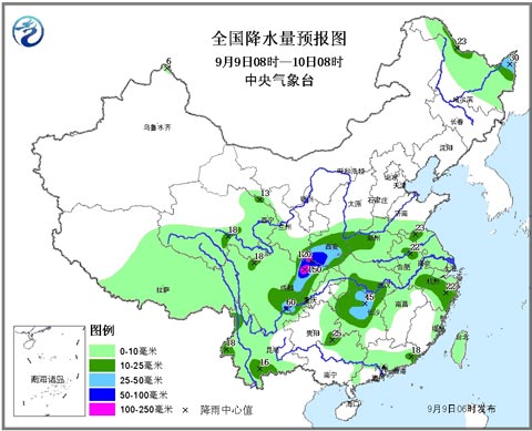 川陜鄂等局地有強(qiáng)降雨 華南降雨減弱