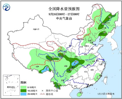 26日起長(zhǎng)江以北地區(qū)有明顯降雨