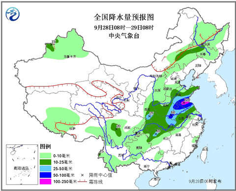 山東江蘇有大暴雨 較強(qiáng)冷空氣襲北方