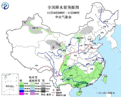 北方迎雨雪降溫 南方陰雨連綿