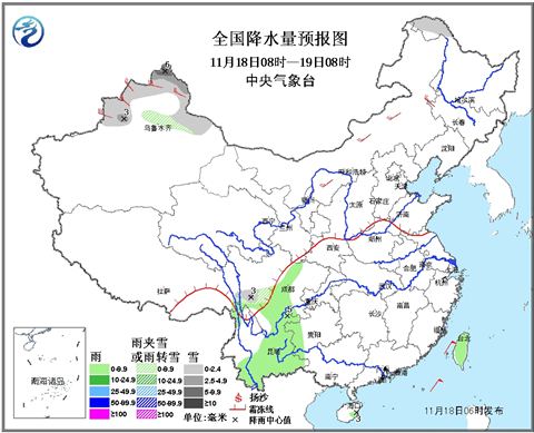 新疆北部有大雪 華北黃淮霾增多