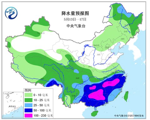 今夜至17日強(qiáng)降雨襲南方 贛湘桂粵大暴雨