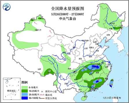 長江中下游地區(qū)降雨增強 【5省】迎暴雨