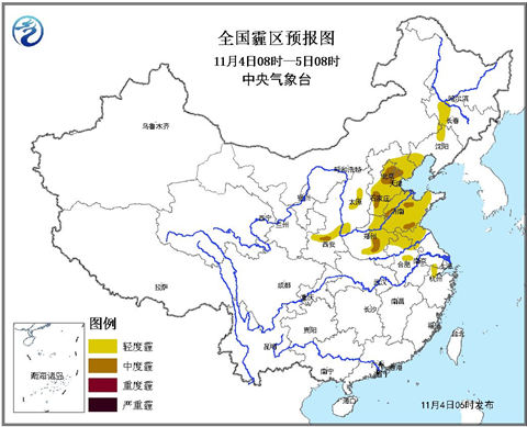 華北黃淮霧霾明起消散 中東部雨雪增多