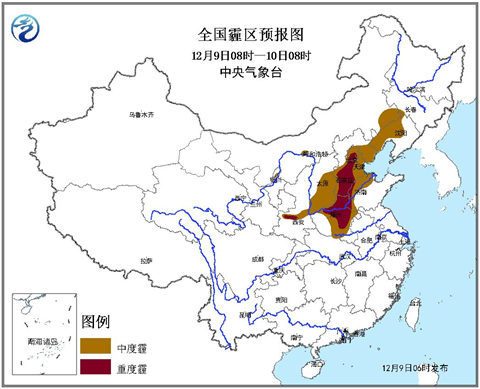 華北黃淮霧霾今日最重 明天減弱或消散