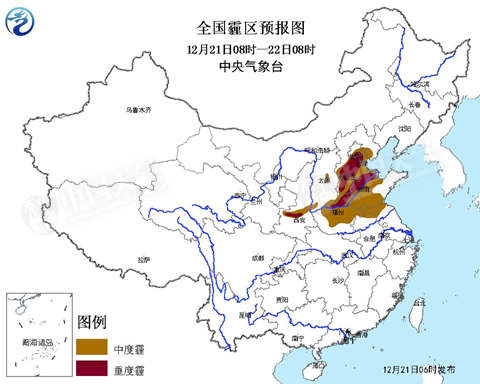 華北黃淮等地持續(xù)霧霾 江南華南雨勢增強