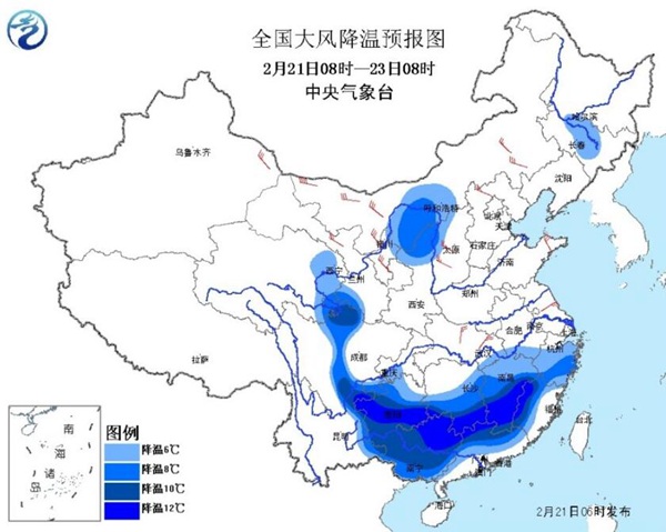 雨雪覆蓋我國大部疆域 多地降溫超12℃